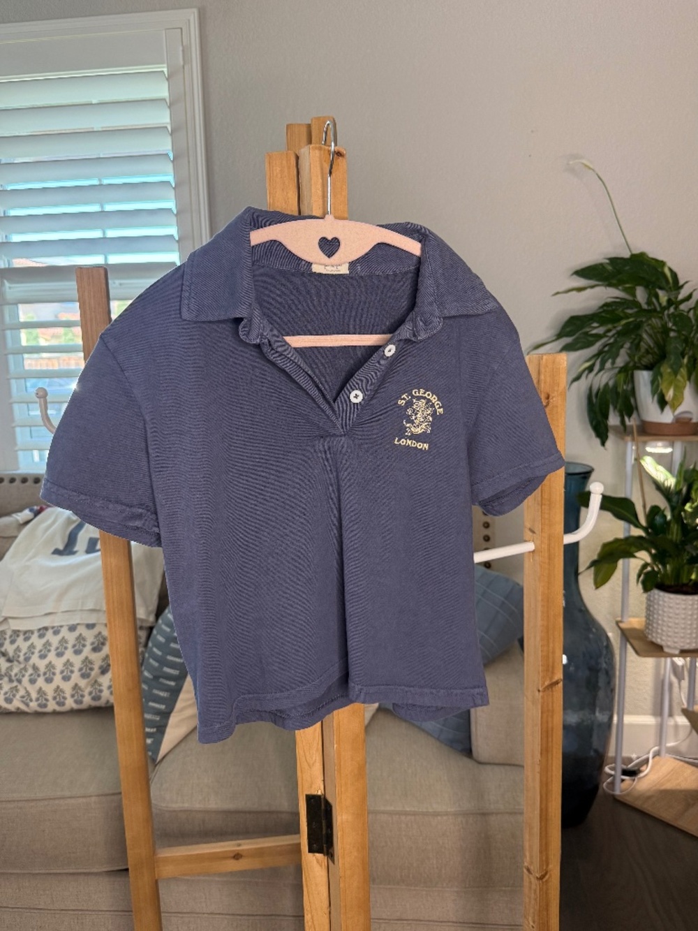 John Galt St. George London Blue Polo Shirt | Oversized